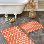 2'li Set Siyah - Beyaz Zeminde Post Motifli Zebra Desenli Klasik Sade & Şık  2'li Banyo & Mutfak Paspas Takımı Realhomes