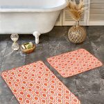 2'li Set Gri Zeminde Göbekli Halı Motifli Uşak Desenli Avangarde Eskitme Motifli  2'li Banyo & Mutfak Paspas Takımı Realhomes