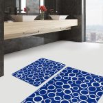 2'li Set Geometrik Zeminde Dokuma Halı Motifli Çizgili Desenli Geometrik Klasik  2'li Banyo & Mutfak Paspas Takımı Realhomes