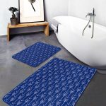 2'li Set Gri Zeminde Eskitme Motifli Antik Desenli Eskitme Motifli Sade & Şık  2'li Banyo & Mutfak Paspas Takımı Realhomes