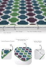 - PaspasTakimi-2li-Set1631-Gorsel-3 - Realhomes  2'li Set Yeşil - Turkuaz Zeminde Ogea Motifli Morrocan Desenli Geometrik Klasik  2'li Banyo & Mutfak Paspas Takımı Realhomes