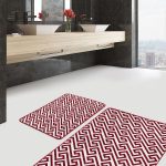 2'li Set Gri - Antrasit Zeminde El Dokuma Motifli Antika Desenli Eskitme Motifli Vintage  2'li Banyo & Mutfak Paspas Takımı Realhomes