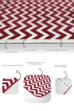 - PaspasTakimi-2li-Set1645-Gorsel-3 - Realhomes  2'li Set Bordo Zeminde Zikzak Motifli Geometrik Desenli Geometrik Klasik  2'li Banyo & Mutfak Paspas Takımı Realhomes