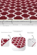 - PaspasTakimi-2li-Set1646-Gorsel-3 - Realhomes  2'li Set Bordo Zeminde Ogea Motifli Morrocan Desenli Geometrik Klasik  2'li Banyo & Mutfak Paspas Takımı Realhomes