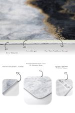 - PaspasTakimi-2li-Set1654-Gorsel-3 - Realhomes  2'li Set Gold - Gri Zeminde Mermer Motifli Klasik Desenli Sade & Şık Modern  2'li Banyo & Mutfak Paspas Takımı Realhomes