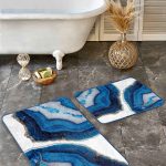 2'li Set Krem - Kahverengi Zeminde Dokuma Halı Motifli Etnik Desenli Etnik Motifler Geometrik  2'li Banyo & Mutfak Paspas Takımı Realhomes