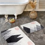 2'li Set Çok Renki Zeminde Patchwork Motifli Eskitme Desenli Etnik Motifler Vintage  2'li Banyo & Mutfak Paspas Takımı Realhomes