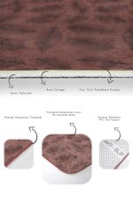 - PaspasTakimi-2li-Set1665-Gorsel-3 - Realhomes 2'li Set Kahverengi Zeminde Yaprak Motifli Eskitme Desenli Floral Sade & Şık 2'li Banyo & Mutfak Paspas Takımı Realhomes