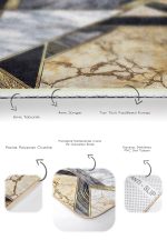 - PaspasTakimi-2li-Set1676-Gorsel-3 - Realhomes 2'li Set Gold - Siyah Zeminde Modern Motifli Mermer Desenli Geometrik Modern 2'li Banyo & Mutfak Paspas Takımı Realhomes