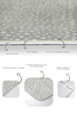 2'li Set Gri Zeminde Noktalı Motifli Klasik Desenli Sade & Şık Klasik  2'li Banyo & Mutfak Paspas Takımı Realhomes