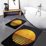 2'li Set Beyaz Zeminde Etnik Motifli Afrika Kadın Desenli Etnik Motifler Klasik  2'li Banyo & Mutfak Paspas Takımı Realhomes