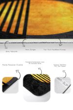 - PaspasTakimi-2li-Set1684-Gorsel-3 - Realhomes  2'li Set Gold - Siyah Zeminde Kanvas Motifli Güneş Desenli Modern Geometrik  2'li Banyo & Mutfak Paspas Takımı Realhomes