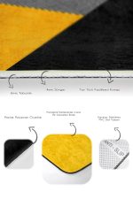 - PaspasTakimi-2li-Set1689-Gorsel-3 - Realhomes  2'li Set Sarı - Siyah Zeminde Geometrik Motifli Modern Desenli Geometrik Sade & Şık  2'li Banyo & Mutfak Paspas Takımı Realhomes