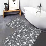 2'li Set Kırmızı Zeminde Osmanlı Motifli Yöresel Desenli Avangarde Vintage  2'li Banyo & Mutfak Paspas Takımı Realhomes