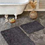 2'li Set Beyaz Zeminde İskandinav Motifli Geleneksel Desenli Sade & Şık Geometrik  2'li Banyo & Mutfak Paspas Takımı Realhomes