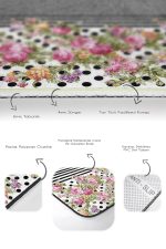 - PaspasTakimi-2li-Set1696-Gorsel-3 - Realhomes  2'li Set Siyah - Pembe Zeminde Geometrik Motifli Çiçek Desenli Geometrik Floral  2'li Banyo & Mutfak Paspas Takımı Realhomes