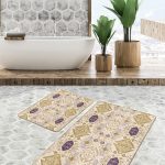 2'li Set Antika Zeminde Geleneksel Motifli Kilim Desenli Avangarde Eskitme Motifli  2'li Banyo & Mutfak Paspas Takımı Realhomes