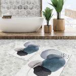 2'li Set Geleneksel Zeminde Göbekli Halı Motifli Etnik Desenli Etnik Motifler Eskitme Motifli  2'li Banyo & Mutfak Paspas Takımı Realhomes