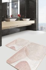 - PaspasTakimi-2li-Set1713-Gorsel-1 - Realhomes  2'li Set Krem - Kahverengi Zeminde Bohem Motifli Modern Sanat Desenli Bohem Sade & Şık  2'li Banyo & Mutfak Paspas Takımı Realhomes