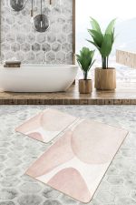 - PaspasTakimi-2li-Set1713-Gorsel-5 - Realhomes  2'li Set Krem - Kahverengi Zeminde Bohem Motifli Modern Sanat Desenli Bohem Sade & Şık  2'li Banyo & Mutfak Paspas Takımı Realhomes