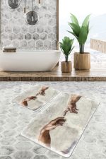 - PaspasTakimi-2li-Set1716-Gorsel - Realhomes  2'li Set Adem'in Yaratılışı Zeminde Yağlıboya Motifli Michelangelo İsa'nın Dokunuşu Tablo Desenli Vintage Sade & Şık  2'li Banyo & Mutfak Paspas Takımı Realhomes