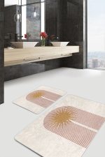 - PaspasTakimi-2li-Set1720-Gorsel - Realhomes  2'li Set Beyaz - Krem Zeminde Mistik Motifli Bohem Desenli Geometrik Bohem  2'li Banyo & Mutfak Paspas Takımı Realhomes