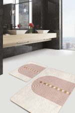 - PaspasTakimi-2li-Set1723-Gorsel - Realhomes  2'li Set Krem - Kahverengi Zeminde Bohem Motifli Tablo Desenli Geometrik Bohem  2'li Banyo & Mutfak Paspas Takımı Realhomes