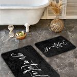 2'li Set Kahverengi Zeminde Retro Motifli Yaprak Desenli Vintage Eskitme Motifli  2'li Banyo & Mutfak Paspas Takımı Realhomes