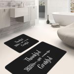 2'li Set Mavi Zeminde Antika Motifli Eskitme Desenli Sade & Şık Eskitme Motifli  2'li Banyo & Mutfak Paspas Takımı Realhomes