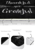 - PaspasTakimi-2li-Set1729-Gorsel-3 - Realhomes  2'li Set Siyah Zeminde Yazı Motifli Thankful Desenli Sade & Şık Klasik  2'li Banyo & Mutfak Paspas Takımı Realhomes