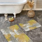 2'li Set Kırmızı Zeminde Patchwork Motifli Etnik Desenli Etnik Motifler Vintage  2'li Banyo & Mutfak Paspas Takımı Realhomes