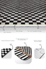 - PaspasTakimi-2li-Set1731-Gorsel-3 - Realhomes  2'li Set Siyah Zeminde Damalı Motifli Çiçek Desenli Geometrik Floral  2'li Banyo & Mutfak Paspas Takımı Realhomes