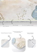 - PaspasTakimi-2li-Set1732-Gorsel-3 - Realhomes  2'li Set Gold - Mavi Zeminde Kanvas Motifli Altın Desenli Bohem Sade & Şık  2'li Banyo & Mutfak Paspas Takımı Realhomes