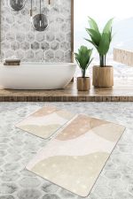 - PaspasTakimi-2li-Set1733-Gorsel-1 - Realhomes  2'li Set Gold – Krem Zeminde Kanvas Motifli Boyama Desenli Bohem Klasik  2'li Banyo & Mutfak Paspas Takımı Realhomes