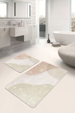 - PaspasTakimi-2li-Set1733-Gorsel - Realhomes  2'li Set Gold – Krem Zeminde Kanvas Motifli Boyama Desenli Bohem Klasik  2'li Banyo & Mutfak Paspas Takımı Realhomes