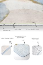 - PaspasTakimi-2li-Set1735-Gorsel-3 - Realhomes  2'li Set Gold - Mavi Zeminde Tablo Motifli Boyama Desenli Bohem Sade & Şık  2'li Banyo & Mutfak Paspas Takımı Realhomes