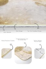 - PaspasTakimi-2li-Set1736-Gorsel-3 - Realhomes  2'li Set Gold - Ekru Zeminde Altın Motifli Suluboya Desenli Bohem Klasik  2'li Banyo & Mutfak Paspas Takımı Realhomes