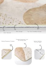 - PaspasTakimi-2li-Set1737-Gorsel-3 - Realhomes  2'li Set Gold - Ekru Zeminde Kanvas Motifli Altın Desenli Bohem Modern  2'li Banyo & Mutfak Paspas Takımı Realhomes