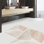 2'li Set Lacivert Kırmızı Zeminde Yöresel Motifli Uşak Desenli Vintage Avangarde  2'li Banyo & Mutfak Paspas Takımı Realhomes