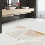 2'li Set Renkli Zeminde Halı Motifli Modern Desenli Eskitme Motifli Vintage  2'li Banyo & Mutfak Paspas Takımı Realhomes