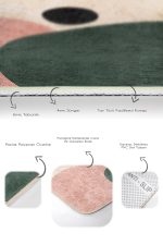 - PaspasTakimi-2li-Set1758-Gorsel-3 - Realhomes  2'li Set Krem - Yeşil Zeminde Soyut Motifli Boyama Desenli Bohem Klasik  2'li Banyo & Mutfak Paspas Takımı Realhomes