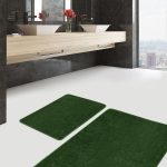 2'li Set Gri Zeminde Çerçeveli Motifli Dokuma Halı Desenli Geometrik Sade & Şık  2'li Banyo & Mutfak Paspas Takımı Realhomes