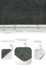 - PaspasTakimi-2li-Set1762-Gorsel-3 - Realhomes 2'li Set Düz Renk Koyu Yeşil 2'li Banyo & Mutfak Paspas Takımı Realhomes