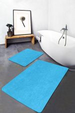 - PaspasTakimi-2li-Set1763-Gorsel-2 - Realhomes 2'li Set Düz Renk Turkuaz 2'li Banyo & Mutfak Paspas Takımı Realhomes