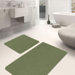 2'li Set Siyah - Gri Zeminde Morrocan Motifli Antik Desenli Geometrik Eskitme Motifli  2'li Banyo & Mutfak Paspas Takımı Realhomes