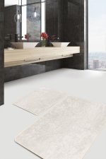 - PaspasTakimi-2li-Set1767-Gorsel-4 - Realhomes  2'li Set Düz Renk Kırık Beyaz Bej 2'li Banyo & Mutfak Paspas Takımı Realhomes