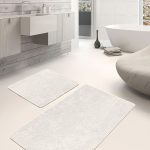 2'li Set Gri Zeminde Noktalı Motifli Klasik Desenli Sade & Şık Klasik  2'li Banyo & Mutfak Paspas Takımı Realhomes