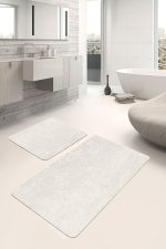 - PaspasTakimi-2li-Set1767-Gorsel1 - Realhomes  2'li Set Düz Renk Kırık Beyaz Bej 2'li Banyo & Mutfak Paspas Takımı Realhomes