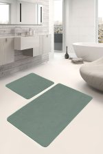 - PaspasTakimi-2li-Set1769-Gorsel - Realhomes 2'li Set Düz Renk Haki 2'li Banyo & Mutfak Paspas Takımı Realhomes