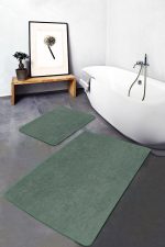 - PaspasTakimi-2li-Set1769-Gorsel-2 - Realhomes 2'li Set Düz Renk Haki 2'li Banyo & Mutfak Paspas Takımı Realhomes